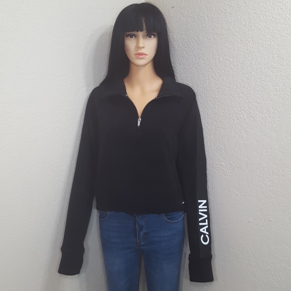 Calvin Klein Loogo pullover Cropped Sweatshirt BLK